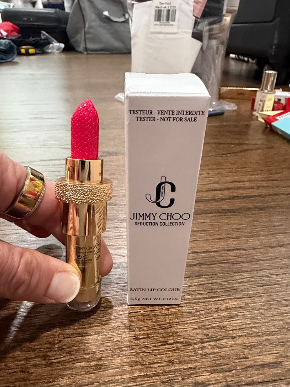 Jimmy Choo Satin Lip Colour — Vibrant Hot Pink